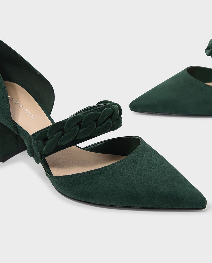 CHARLES & KEITH - Giày cao gót mũi nhọn Chain Detail Pointed