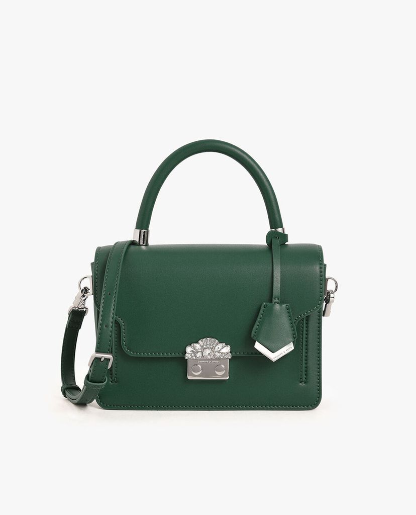 CHARLES & KEITH - Túi xách tay nữ chữ nhật Metal Buckle