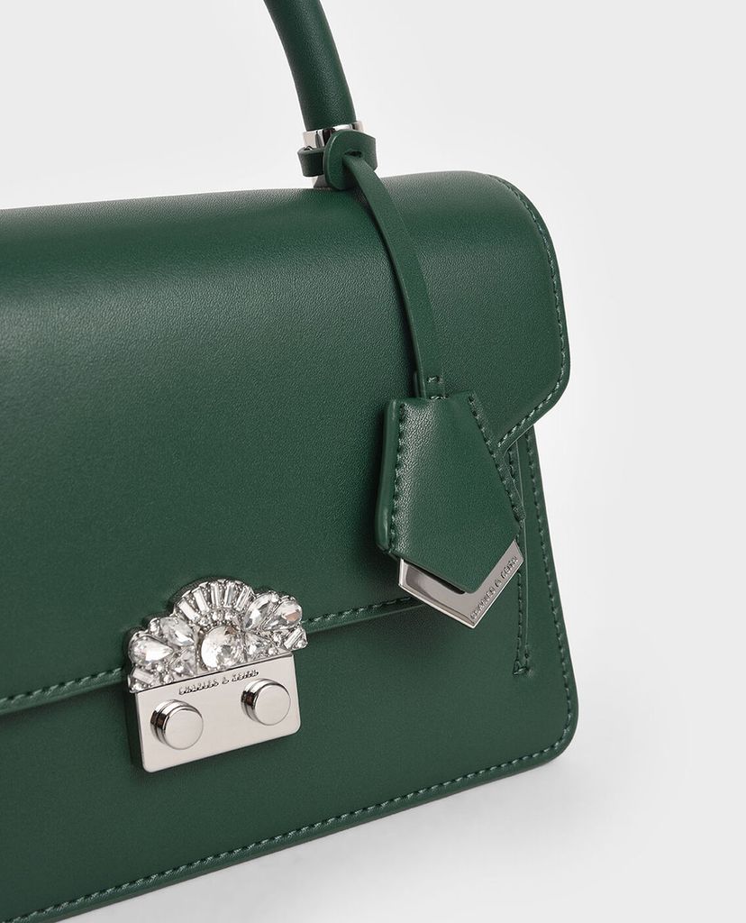 CHARLES & KEITH - Túi xách tay nữ chữ nhật Metal Buckle