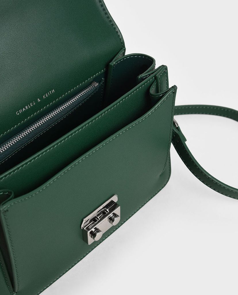 CHARLES & KEITH - Túi xách tay nữ chữ nhật Metal Buckle