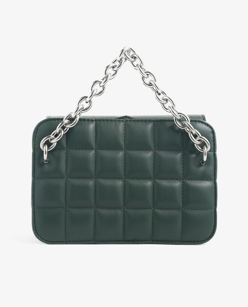 CHARLES & KEITH - Túi đeo vai Chunky Chain Strap Quilted