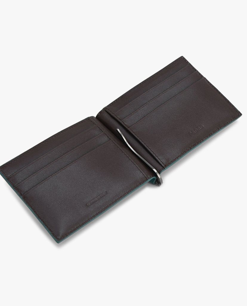 PEDRO - Ví nam đựng name card dạng gập phối kẹp tiền Leather Bi Fold