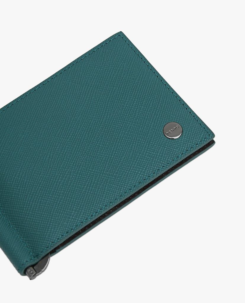 PEDRO - Ví nam đựng name card dạng gập phối kẹp tiền Leather Bi Fold