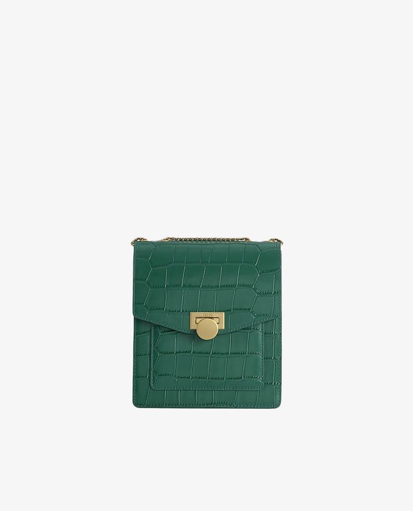 PEDRO - Túi đeo chéo nữ phom vuông Croc Effect Leather Shoulder