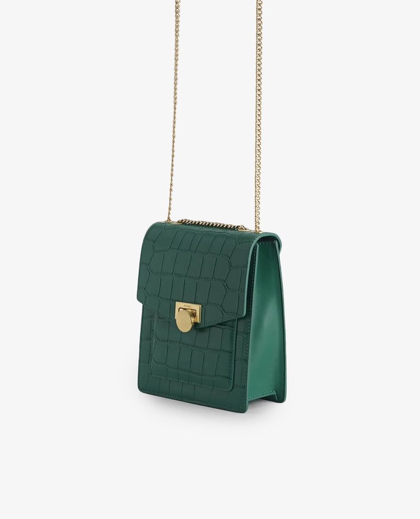 PEDRO - Túi đeo chéo nữ phom vuông Croc Effect Leather Shoulder