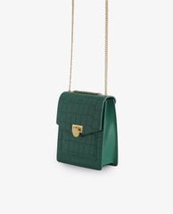 PEDRO - Túi đeo chéo nữ phom vuông Croc Effect Leather Shoulder