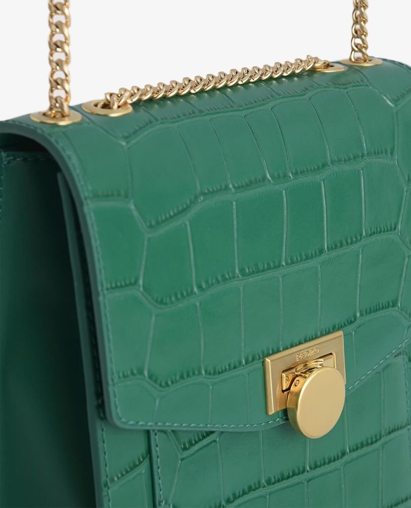 PEDRO - Túi đeo chéo nữ phom vuông Croc Effect Leather Shoulder