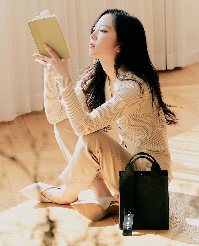 Marhen.J - Túi đeo vai chữ nhật vải bố New Ricky Mini