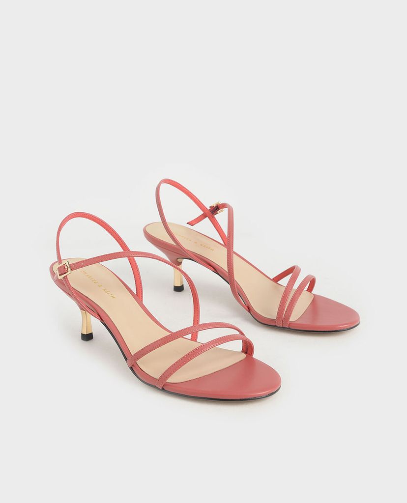 CHARLES & KEITH - Giày sandal cao gót Strappy Metallic
