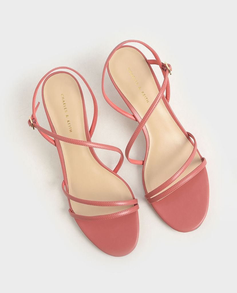 CHARLES & KEITH - Giày sandal cao gót Strappy Metallic