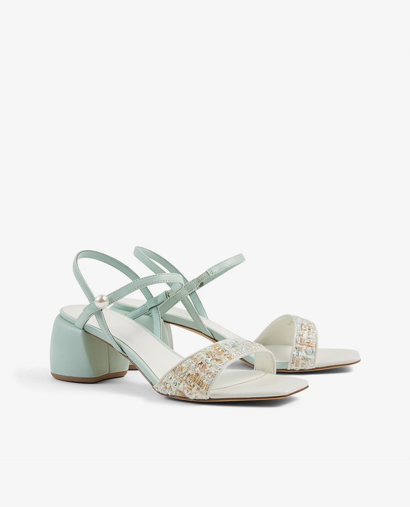 CHARLES & KEITH - Giày sandal cao gót hở mũi quai ngang thời trang
