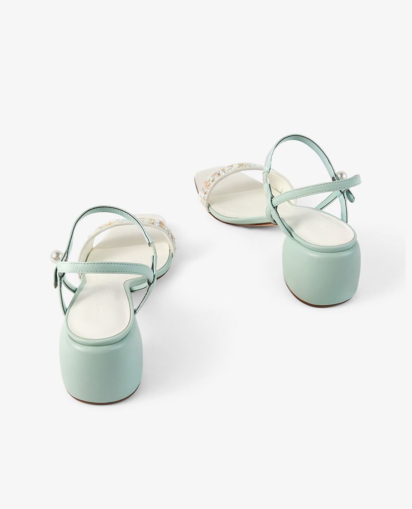 CHARLES & KEITH - Giày sandal cao gót hở mũi quai ngang thời trang