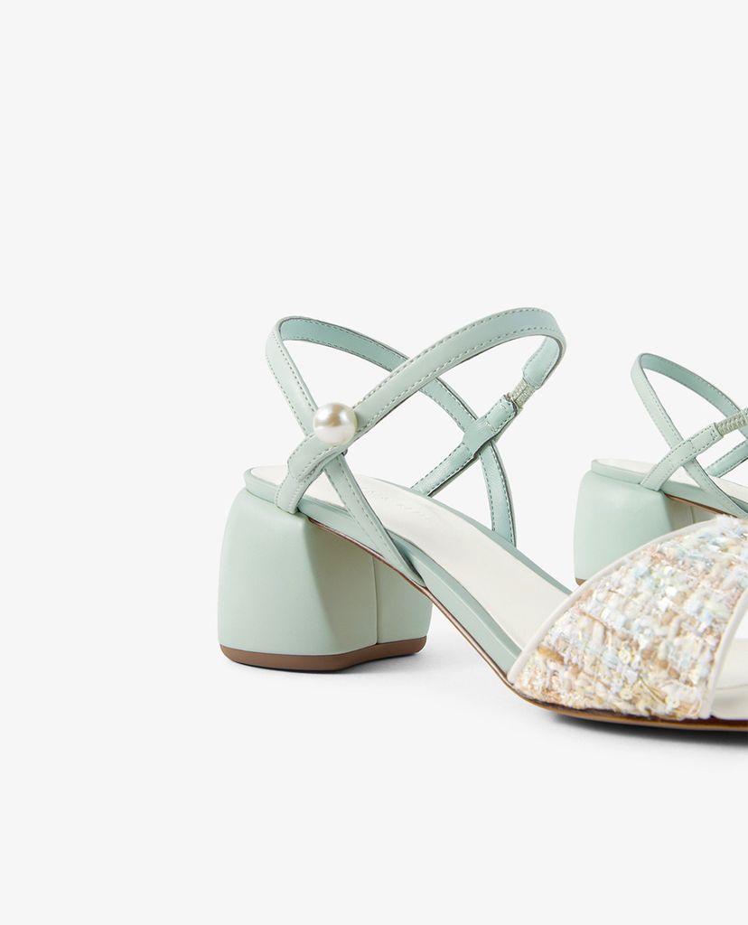 CHARLES & KEITH - Giày sandal cao gót hở mũi quai ngang thời trang