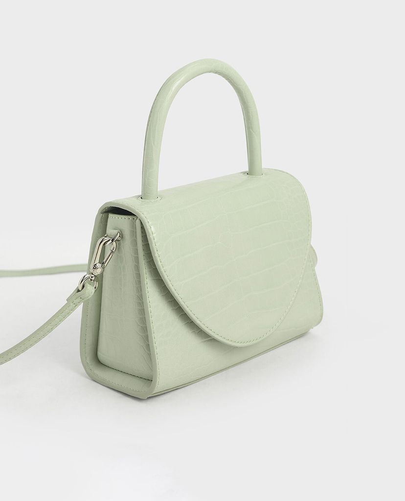 CHARLES & KEITH - Túi xách tay nữ nắp gập Structured