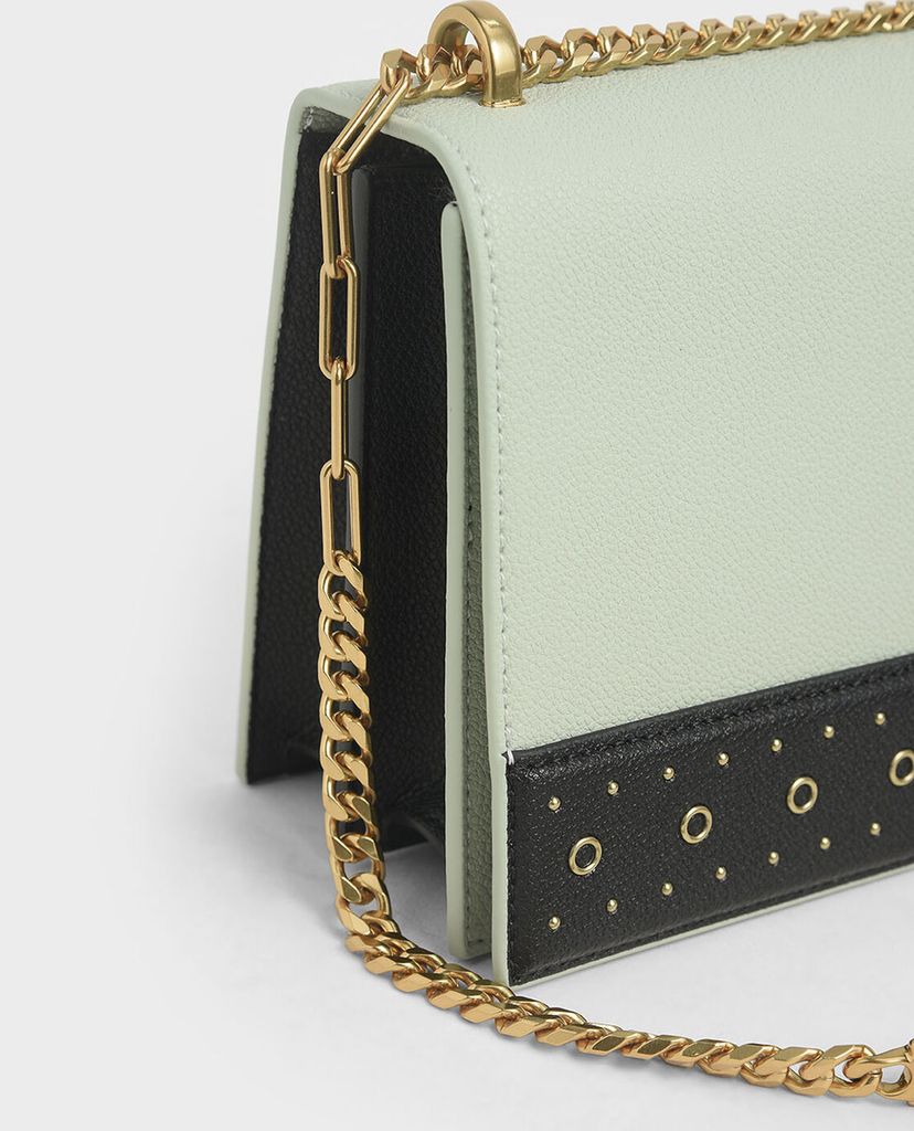 CHARLES & KEITH - Túi đeo chéo chữ nhật Eyelet Embellished