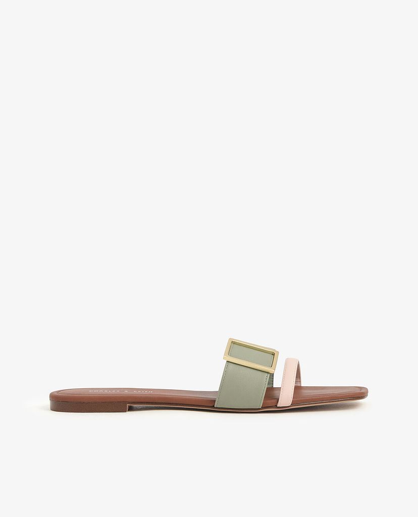 CHARLES & KEITH - Dép nữ quai ngang Buckle Slide