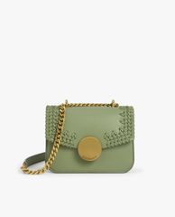 CHARLES & KEITH - Túi đeo vai nữ chữ nhật nắp gập phối chi tiết dệt thời trang