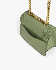 CHARLES & KEITH - Túi đeo vai nữ chữ nhật nắp gập phối chi tiết dệt thời trang