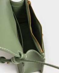 CHARLES & KEITH - Túi xách nữ nắp gập chữ nhật Turn Lock Chain