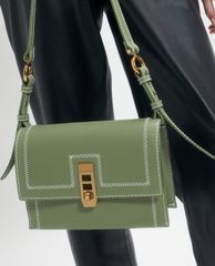 CHARLES & KEITH - Túi xách nữ nắp gập chữ nhật Turn Lock Chain