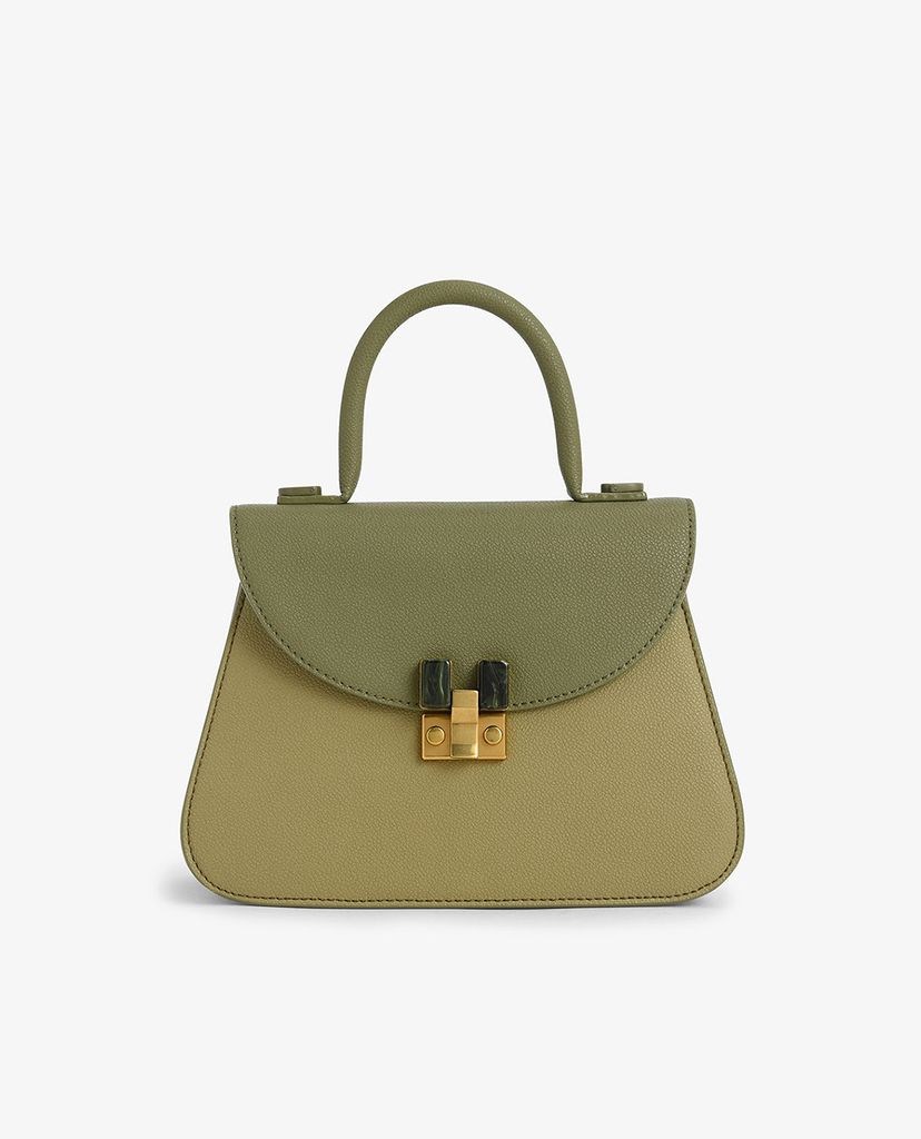 CHARLES & KEITH - Túi xách tay nữ hình thang Embellished Sculptural