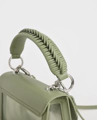 CHARLES & KEITH - Túi xách tay nữ hình chữ nhật Metallic Turn Lock