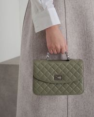 CHARLES & KEITH - Túi đeo chéo nữ chữ nhật Quilted Turn Lock