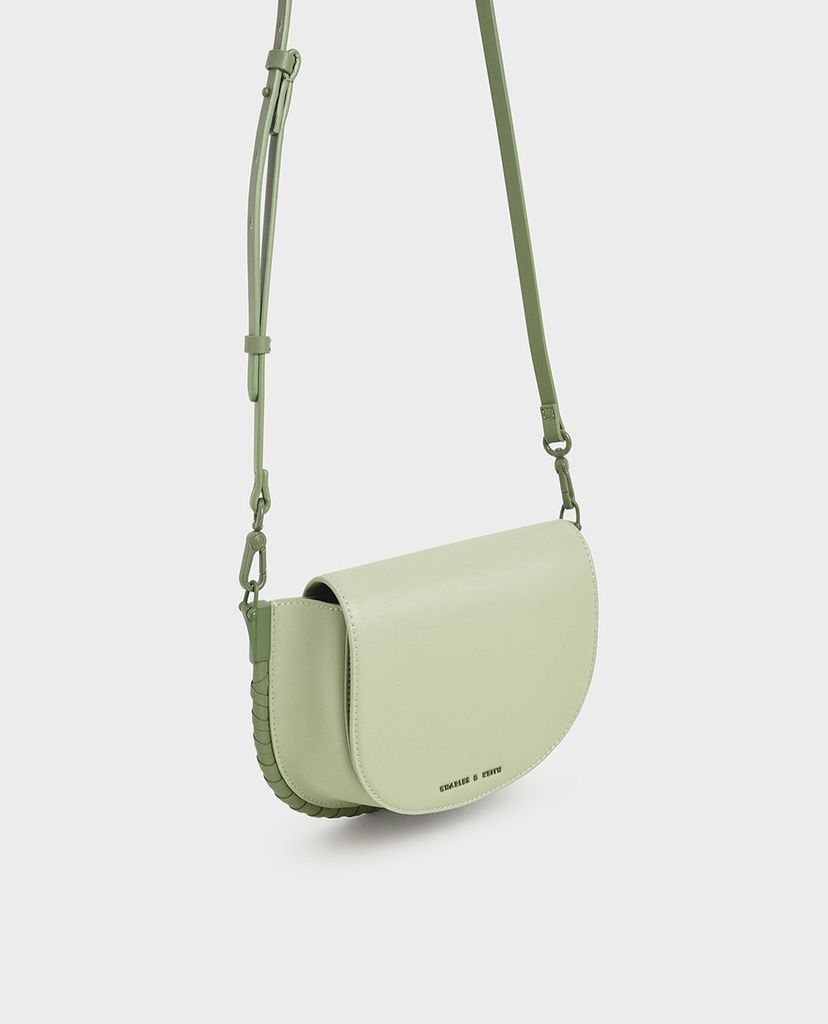 CHARLES & KEITH - Túi xách tay nữ Stitch Trim Saddle Bag