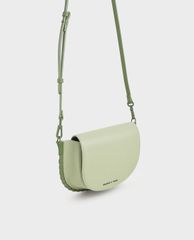 CHARLES & KEITH - Túi xách tay nữ Stitch Trim Saddle Bag