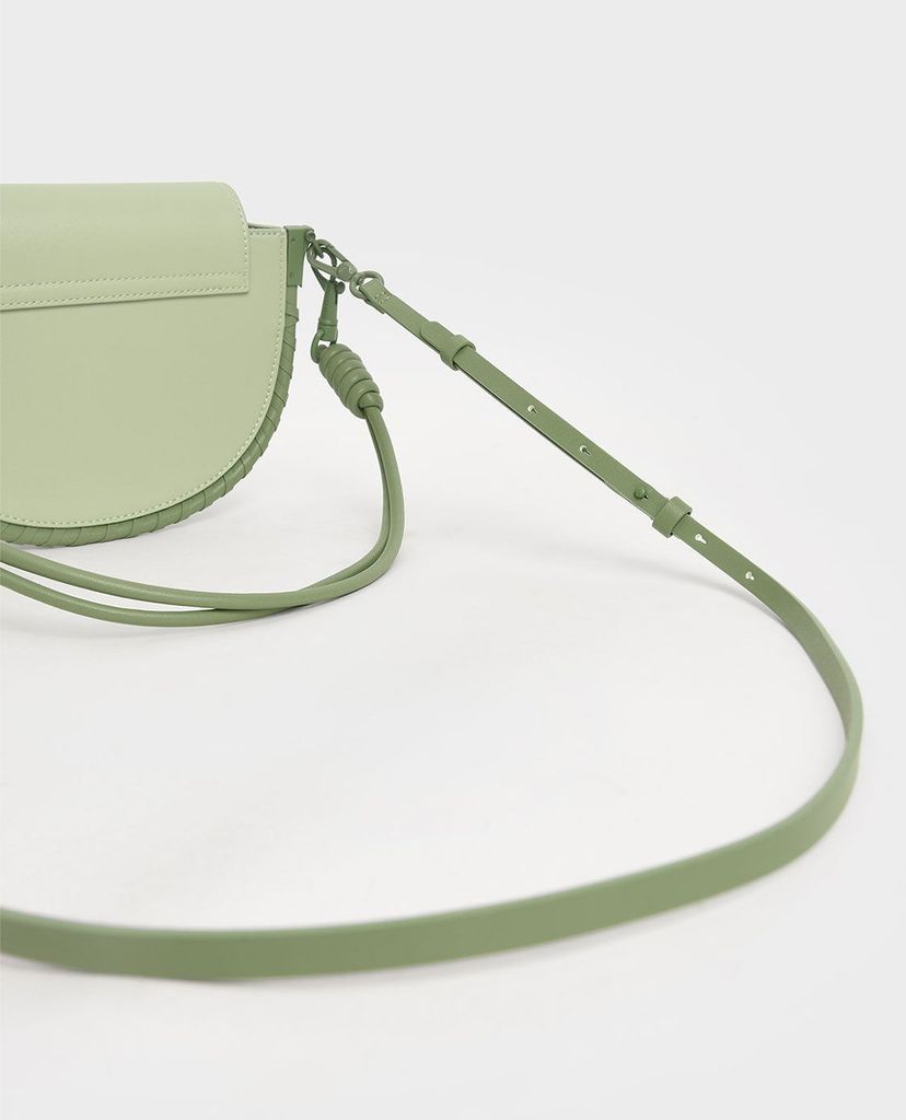 CHARLES & KEITH - Túi xách tay nữ Stitch Trim Saddle Bag