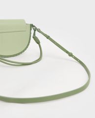 CHARLES & KEITH - Túi xách tay nữ Stitch Trim Saddle Bag