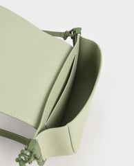 CHARLES & KEITH - Túi xách tay nữ Stitch Trim Saddle Bag