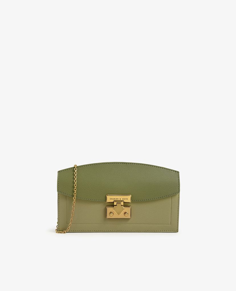 CHARLES & KEITH - Ví cầm tay nữ dáng dài Metallic Accent