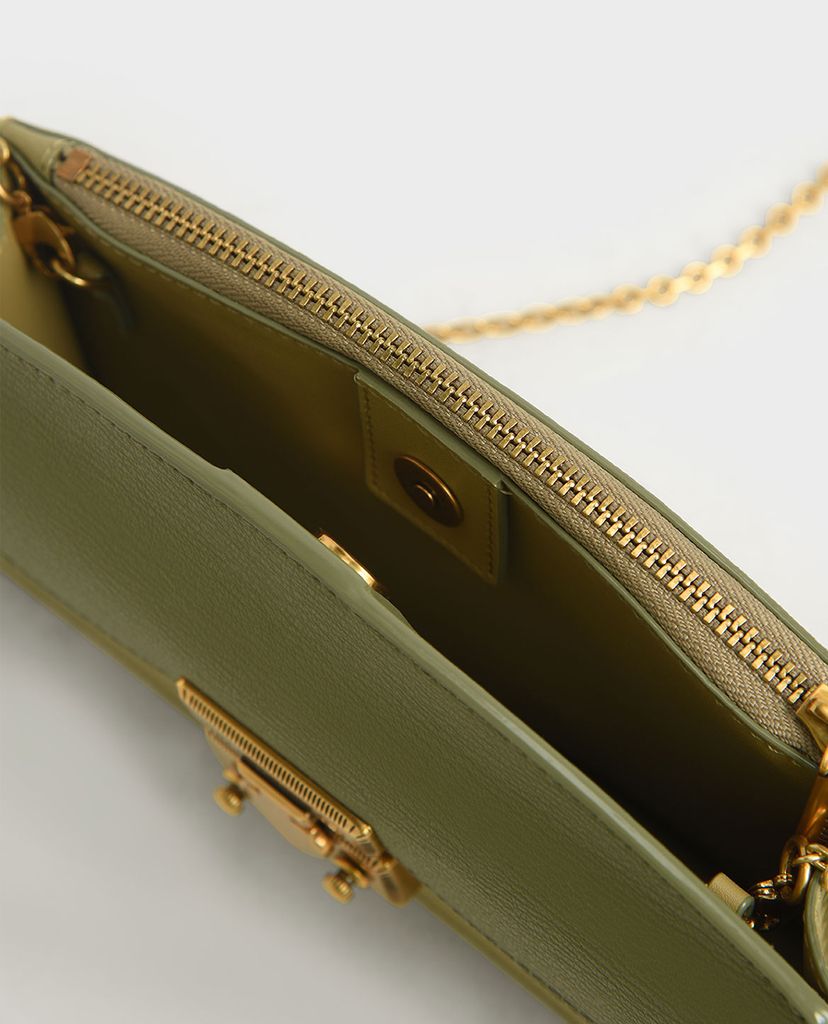 CHARLES & KEITH - Ví cầm tay nữ dáng dài Metallic Accent