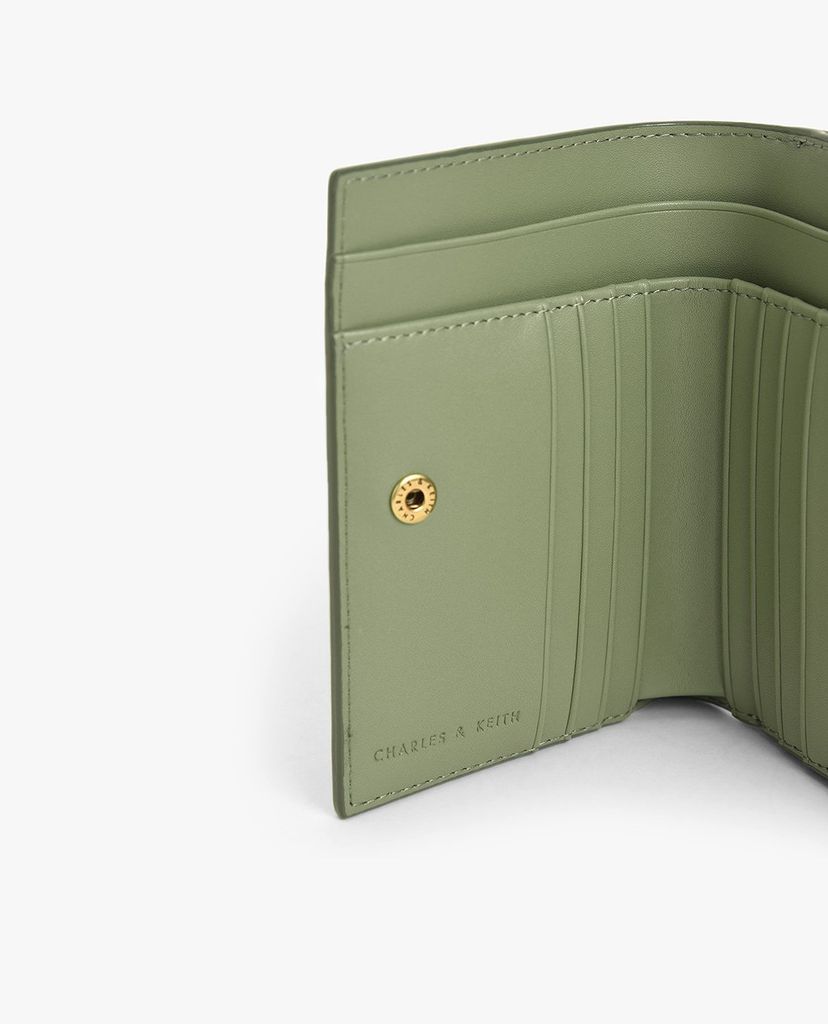 CHARLES & KEITH - Ví nữ mini dạng gập Stitch Trim