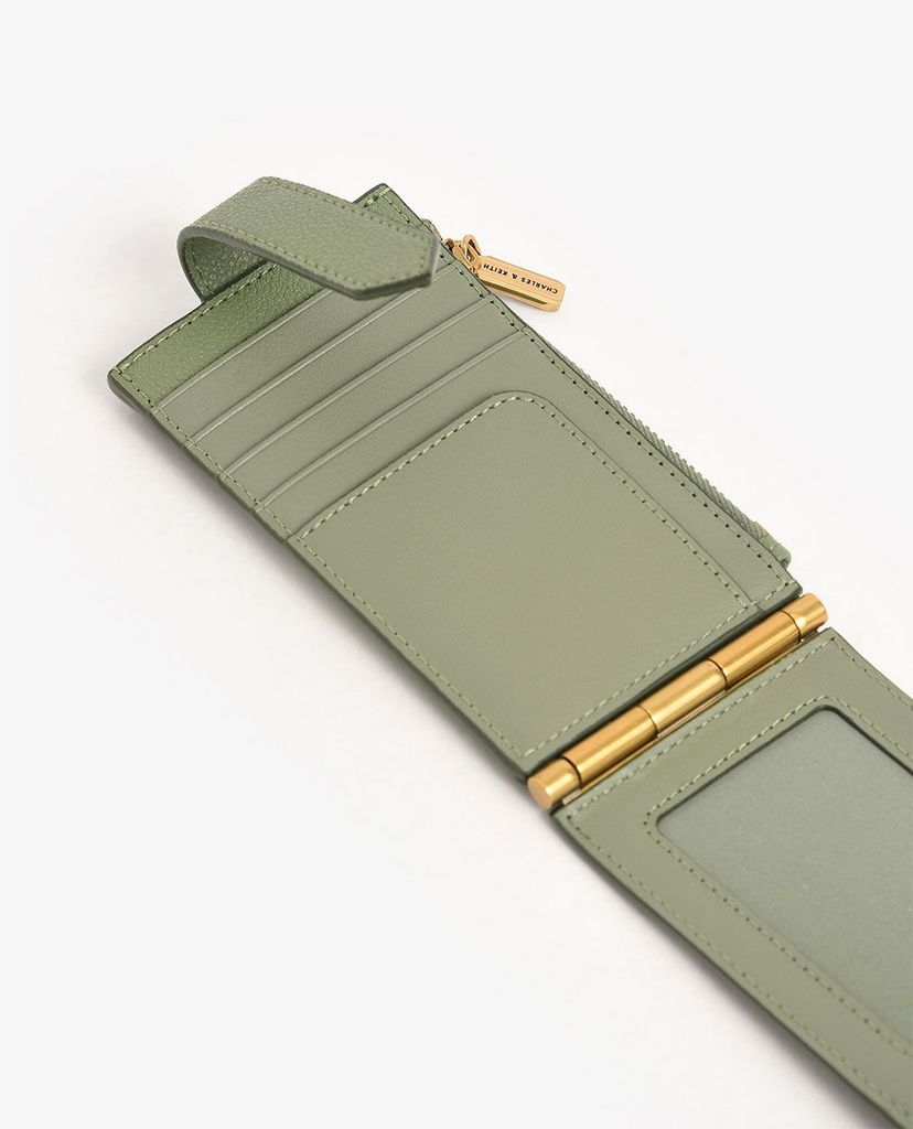 CHARLES & KEITH - Ví đựng name card nữ Zip & Snap Button