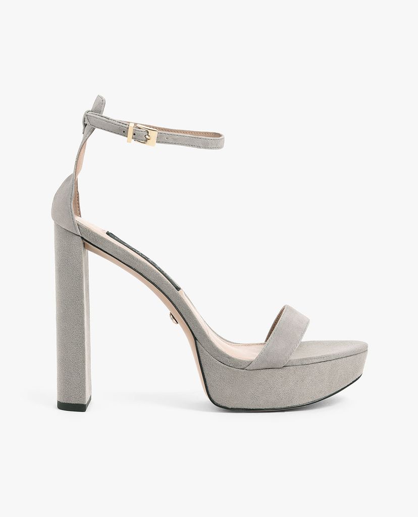 CHARLES & KEITH - Giày sandals cao gót hở mũi đế trụ Satin Platform
