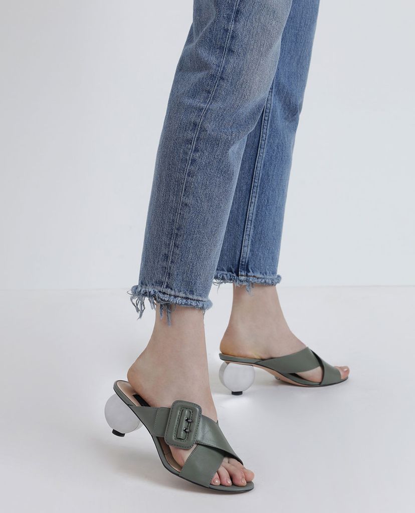 CHARLES & KEITH - Giày cao gót quai chéo Sculptural