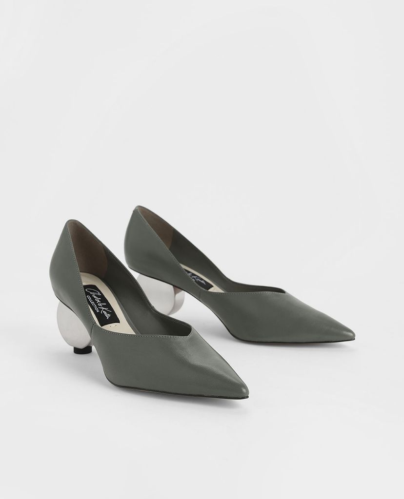 CHARLES & KEITH - Giày cao gót mũi nhọn V Cut Sculptural