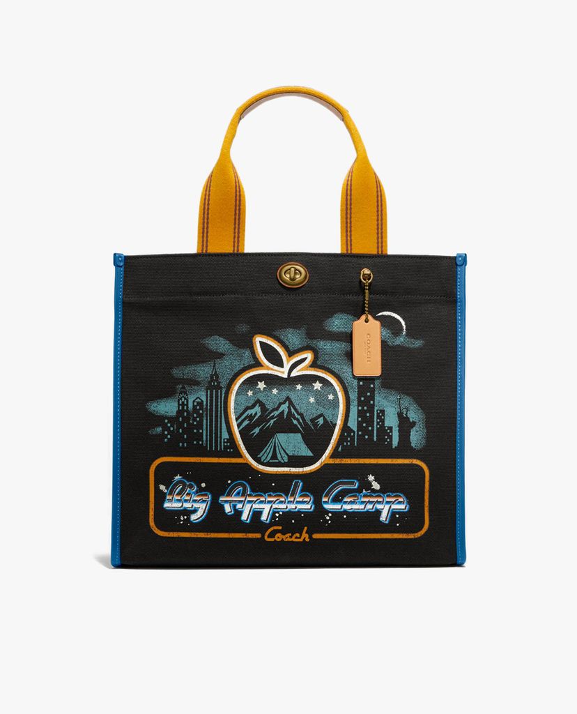 COACH - Túi tote nữ phom vuông 34 With Skyline Big Apple Camp Print