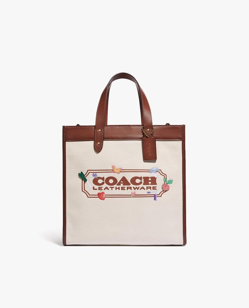 COACH - Túi tote nữ phom vuông Garden Embroidery