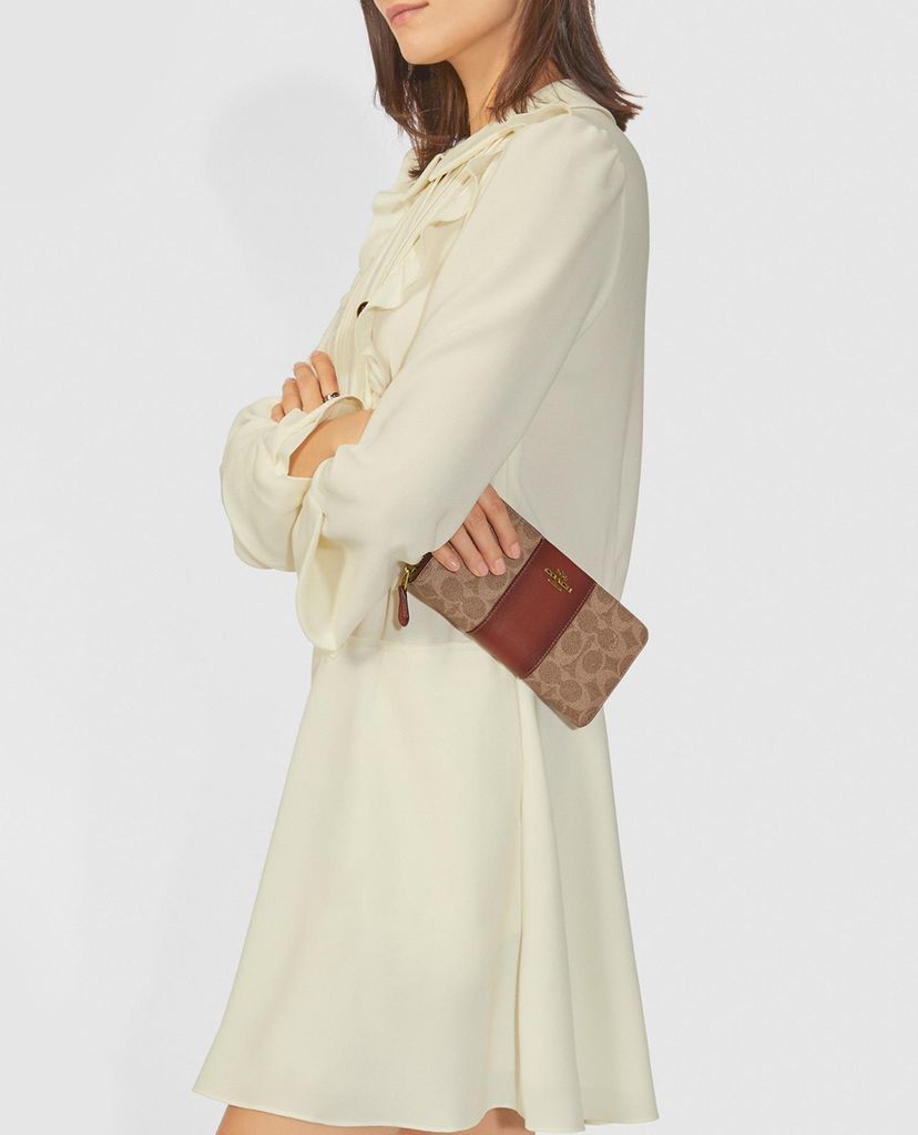 COACH - Ví nữ hình chữ nhật Colorblock Signature Canvas