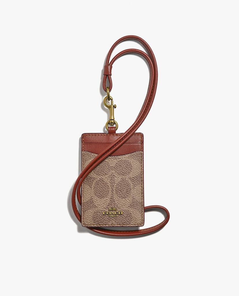 COACH - Thẻ bảng tên kèm dây đeo ID Colorblock Signature Canvas