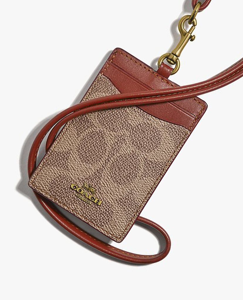 COACH - Thẻ bảng tên kèm dây đeo ID Colorblock Signature Canvas
