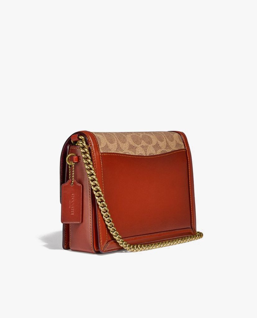 COACH - Túi đeo vai chữ nhật nắp gập Hutton Signature