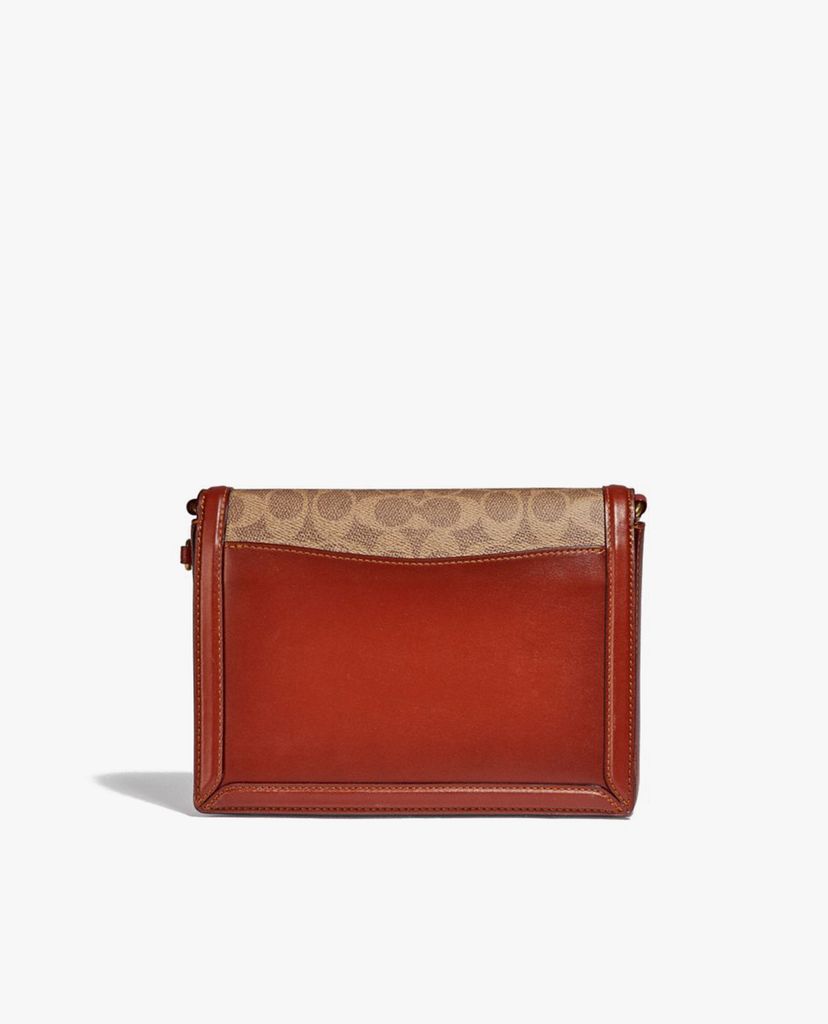 COACH - Túi đeo vai chữ nhật nắp gập Hutton Signature