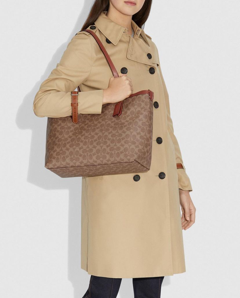 COACH - Túi tote nữ chữ nhật Central In Signature Canvas