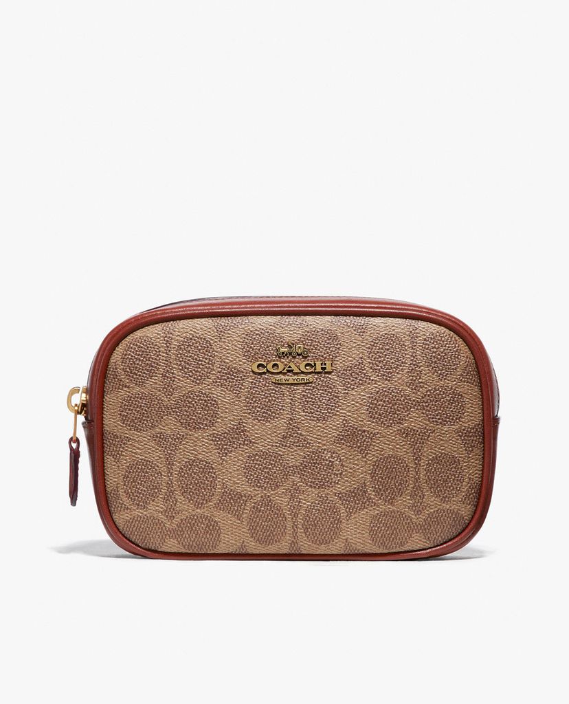 COACH - Ví cầm tay nữ phối thắt lưng Colorblock Signature Canvas