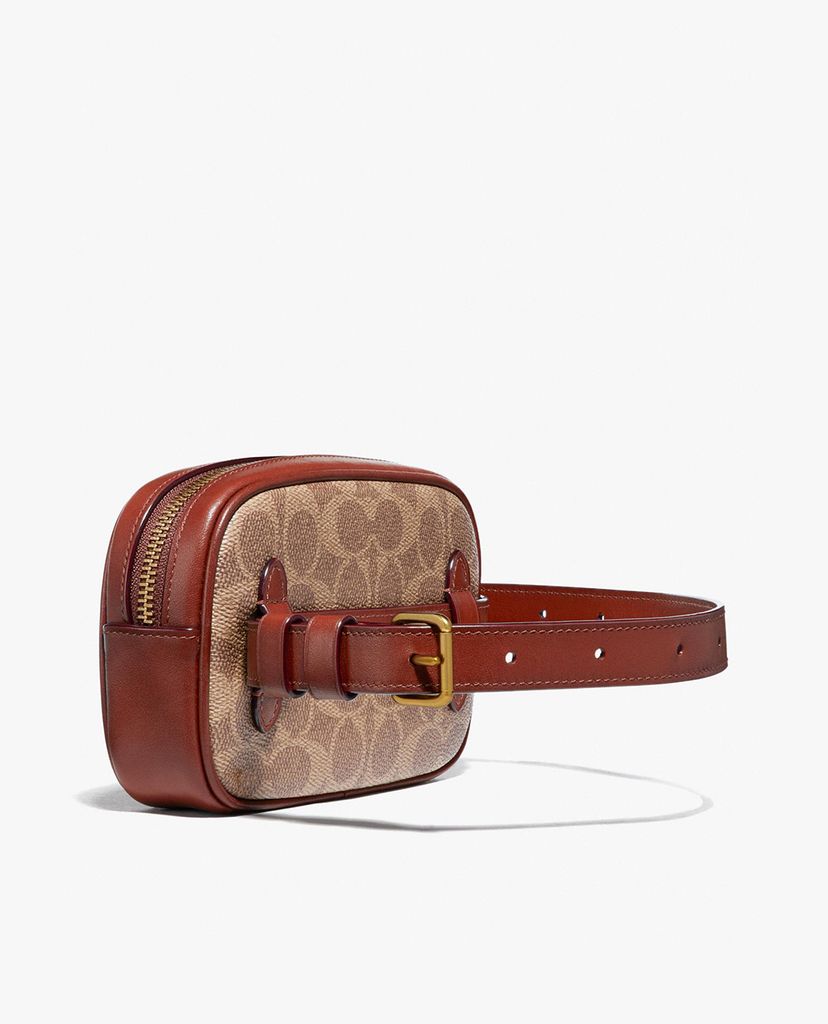 COACH - Ví cầm tay nữ phối thắt lưng Colorblock Signature Canvas