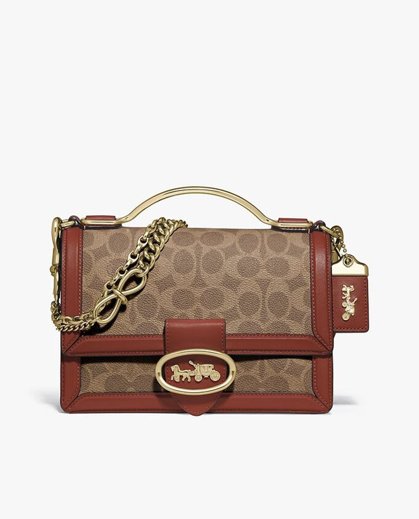 COACH - Túi xách tay nắp gập hình hộp chữ nhật Riley 22